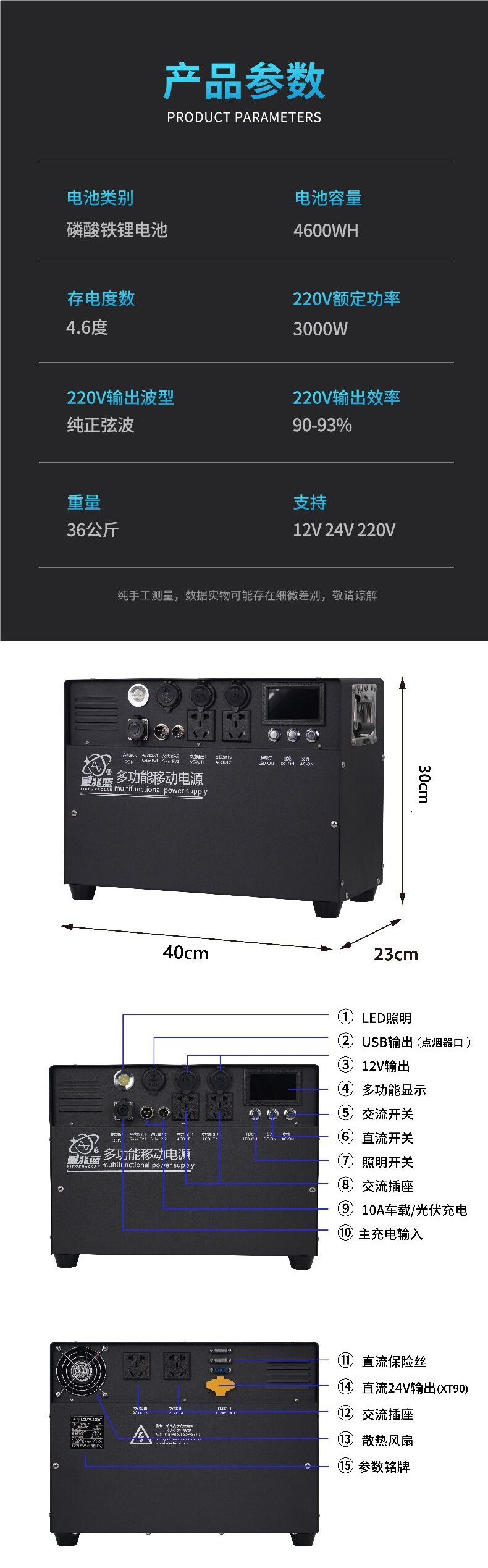 Xingzhao Blue Outdoor Mobile Power Supply 220v Portable Battery for Road Trips, Large Capacity for Car Camping and Emergency Use