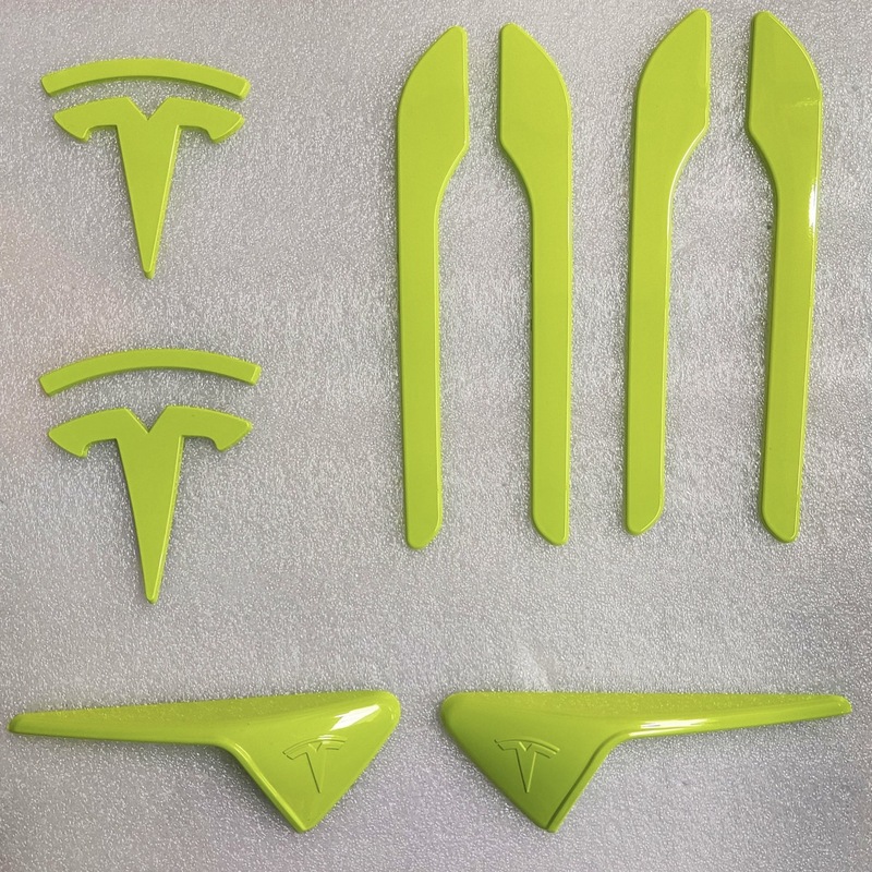 适用特斯拉焕新Model3Y彩色T字母标车门把手摄像头保护罩装饰贴拉|undefined