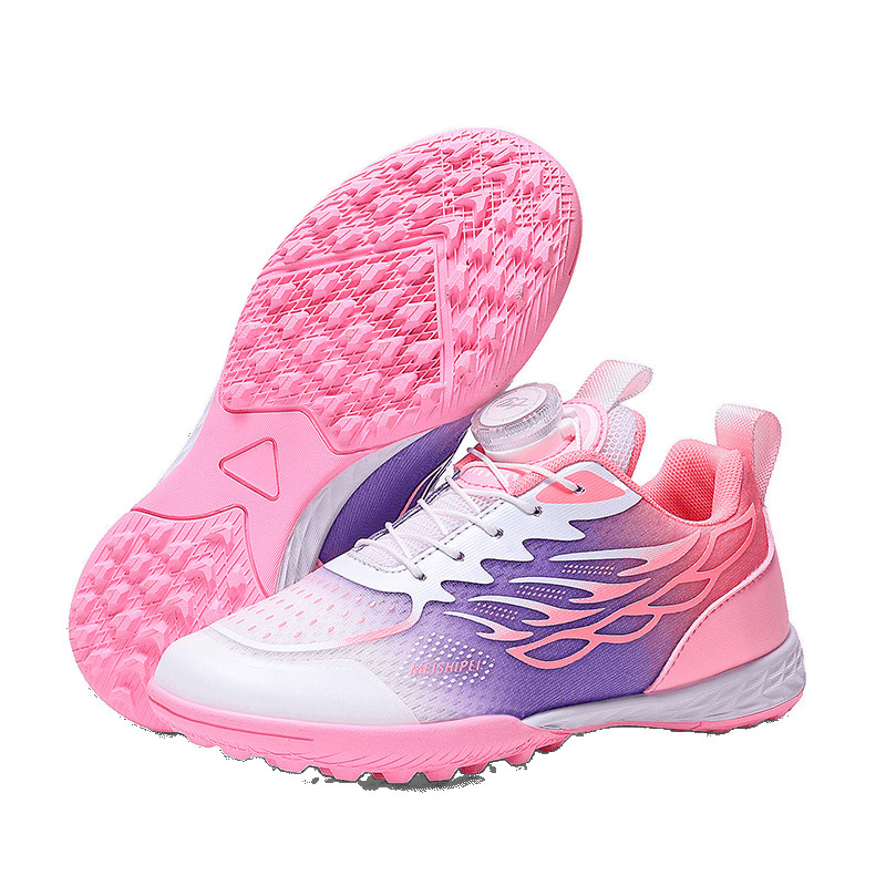 La nueva temporada escolar de primavera promueve principalmente zapatos de fútbol para hombres y mujeres para juegos de uñas para niños 30-39 yardas zapatos deportivos con botones giratorios