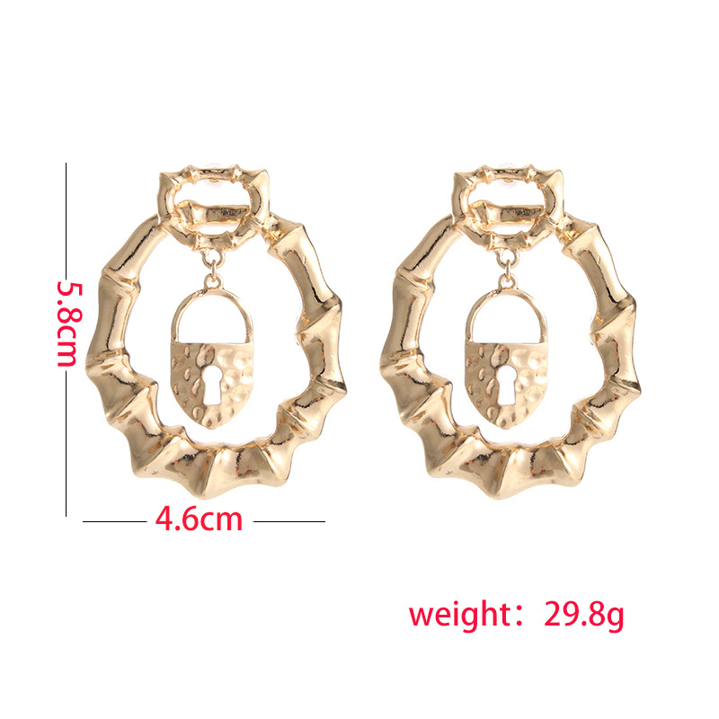 European And American Retro Bamboo Autumn And Winter Geometric Earrings display picture 1