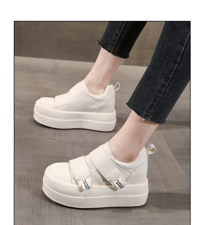 Giày sneaker nữ đế dày Velcro dáng nhỏ, phối màu be — Màu be chi tiết 15