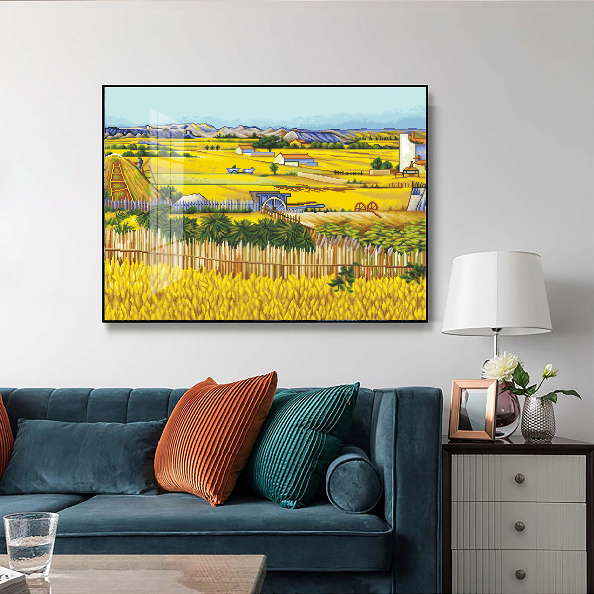 Auténtico Punto de Cruz de la Mona Lisa, Bordado Simple para el Hogar, Hecho a Mano, Estilo Campestre image 4