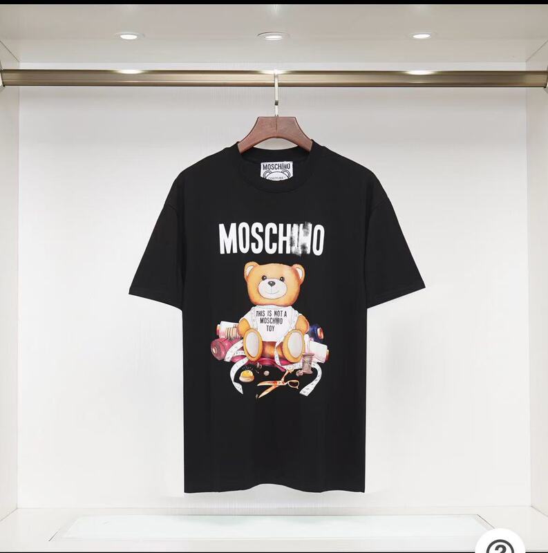 2025年ミュウミュウ MOSホームベアプリントロゴラウンドネック半袖Tシャツメンズトレンド新作の正しいバージョン|undefined