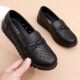 Soft Leather Mother Sandals Soft Sole Comfortable Baotou Middle-aged and Elderly Women's Leather Shoes Hollow-out Elderly Hole Shoes Flat Non-slip Summer