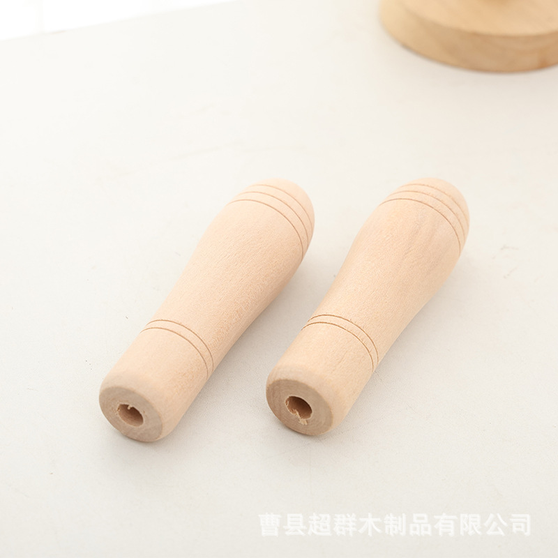 Handle, kitchenware from natural wood with accessories, through hole