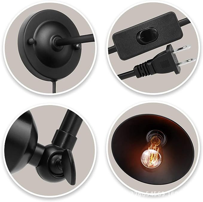 Yamasun americano retro lámpara de pared americana simple lámpara de pasillo con apertura enchufe estilo industrial Hotel lámpara de pared de noche