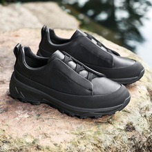 男鞋新款头层牛皮男士休闲鞋真皮时尚一脚蹬懒人运动鞋户外徒步鞋