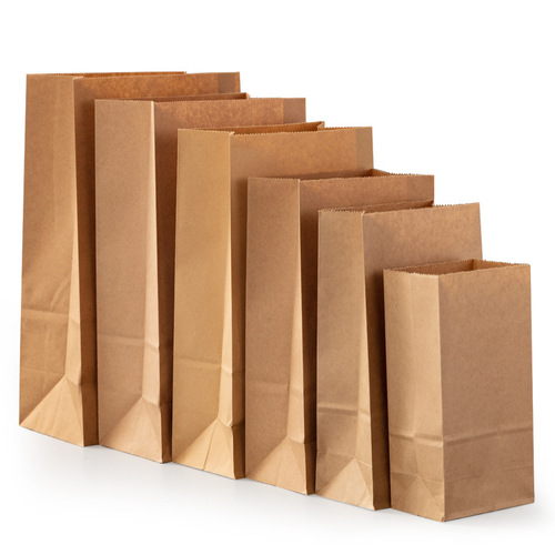 Kraft paper bag, takeaway packaged food packaging bag, disposable logo-printed oil-proof paper bag, burger chestnut bag