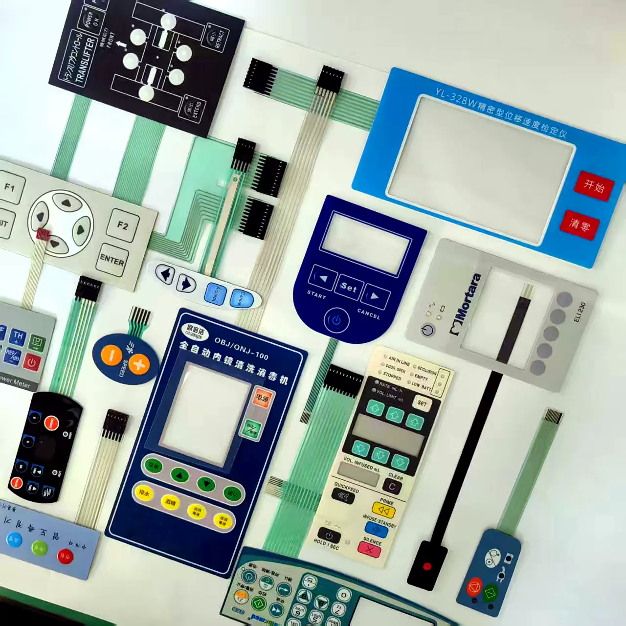 厂家销售PVC 汽车仪表盘薄膜面板 薄膜开关 可开孔 3M胶丝网印刷