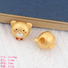 沙金古法金磨砂效果可愛兔diy配件 祥雲兔生肖虎隔珠手鍊頭飾配飾