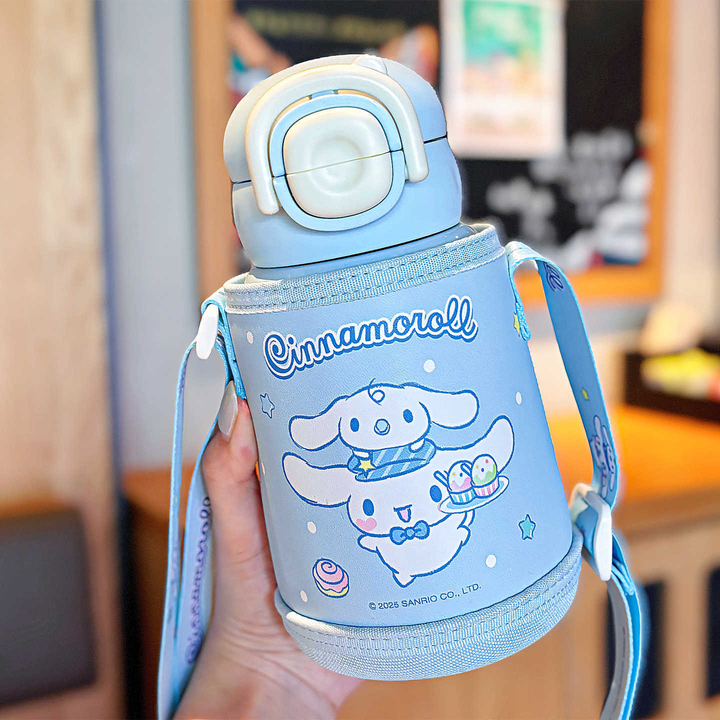 Taza termo Sanrio Kulomi para niños y estudiantes de primaria para ir a la escuela taza de paja especial para jardín de infantes de gran capacidad