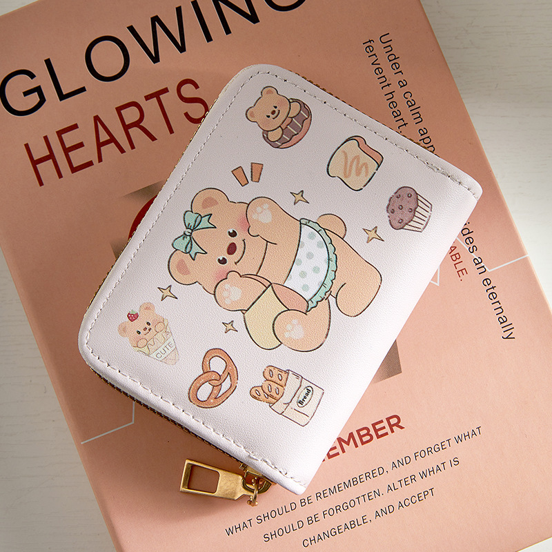 Lindo tarjetero para mujer de gran capacidad ultrafino con múltiples tarjetas, tarjetero compacto, licencia de conducir, bolso de almacenamiento, monedero portátil