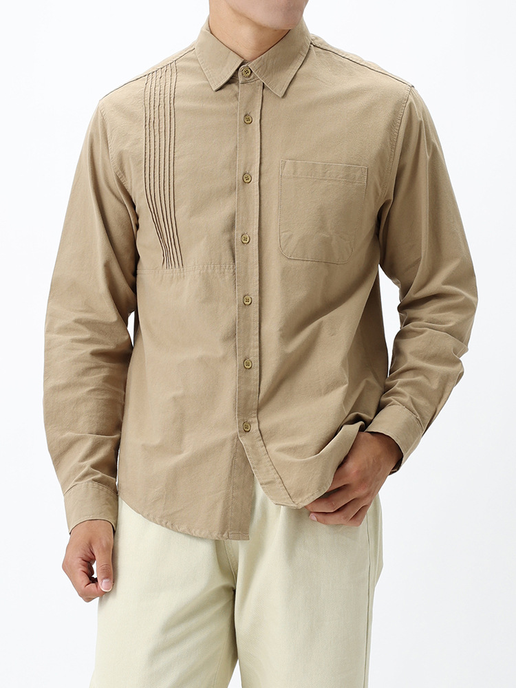 Camisas de hombre de algodón con solapa, camisas de hombre de mangas largas, camisas japonesas sueltas de alto nivel, camisas de vestir, camisas de vestir para hombres