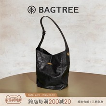 董璇同款BAGTREE包包树水桶包 植鞣皮大容量hobo单肩包通勤包秋冬