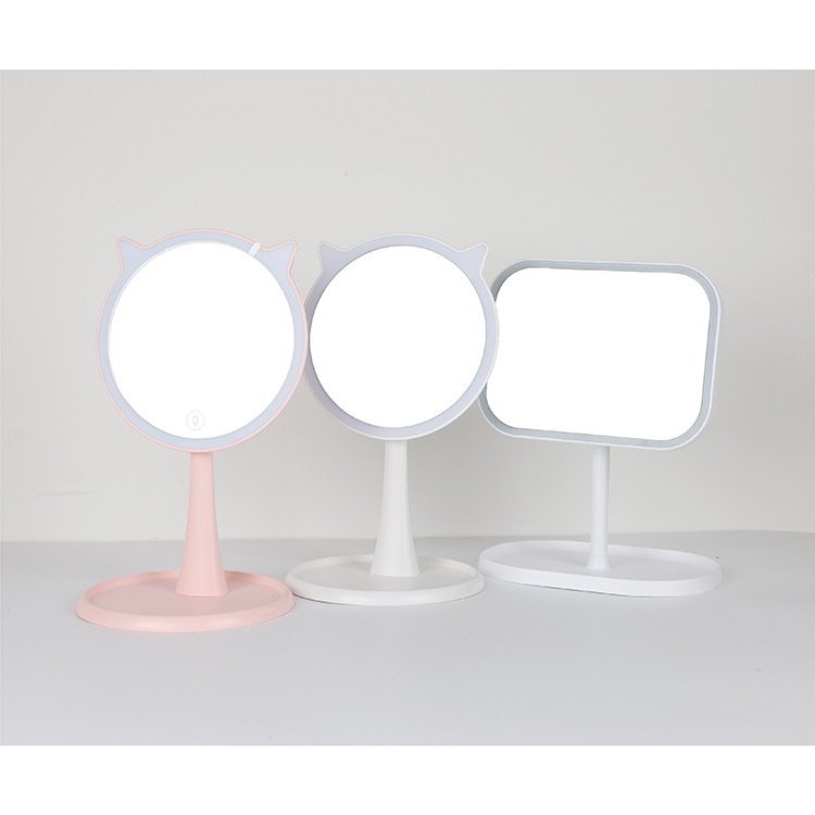 Dormitorio de estudiantes Luz de relleno inteligente vestidor espejo Internet celebridad moda emisor de luz Escritorio Fácil almacenamiento LED espejo de maquillaje