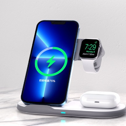 New folding three-in-one wireless charger for iphone headset watch wireless fast charging mobile phone holder