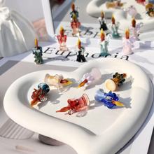 琉璃进口料灯工蜡烛星星蛋糕月亮吊坠项链耳饰DIY直播带货首选饰