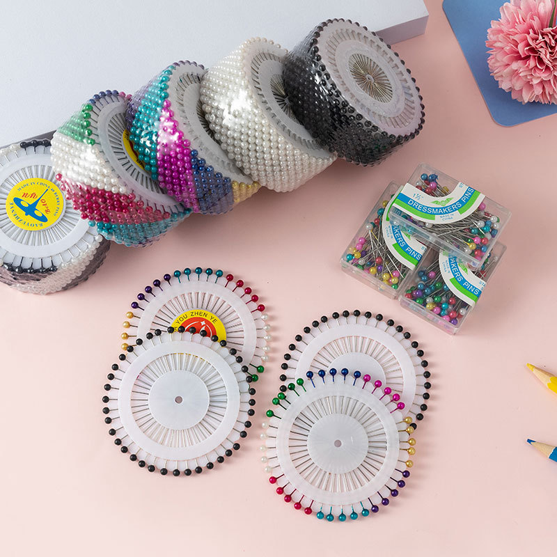 Manufacturer wholesale color pearlescent needle positioning pin bouquet decorative pin small flower-shaped bead needle 38mm