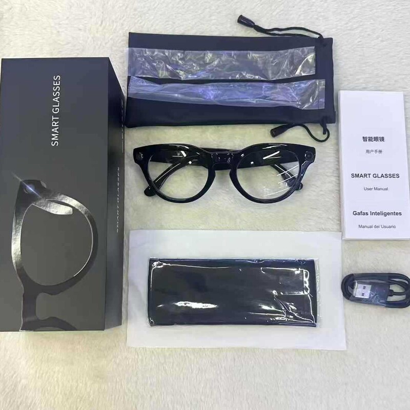 V03-T6 Smart Glasses with 8 Million High-Definition Camera, 1080P Video Recording, Ai Voice Assistant, Audio and Video Recording