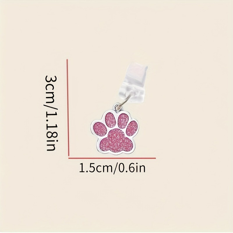 Shiny Mini Paw Print Mobile Phone Dust Plug IOS Phone/Type-C/Android Charm Compatible Port-
