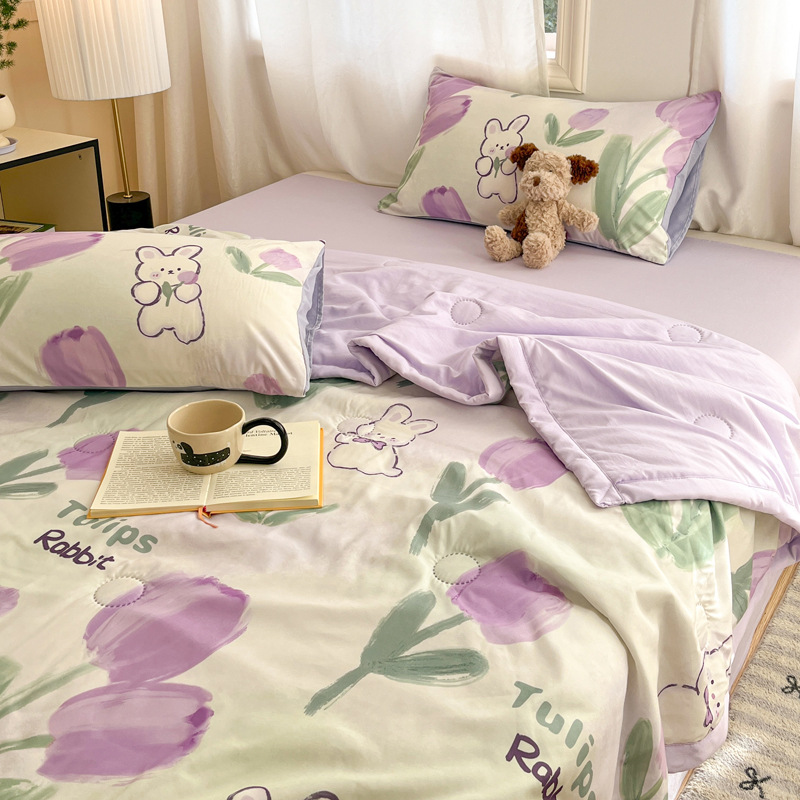 Colcha de aire acondicionado para el hogar de los niños fresco en verano, colcha de verano de jardín de infantes, lavable a máquina 2025 nueva colcha fina de verano, núcleo