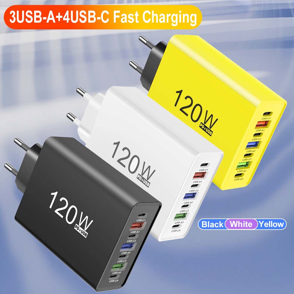 Multi-interface mobile phone charger 4Type-c PD 3USB travel charger 4A charging head cross-border wholesale