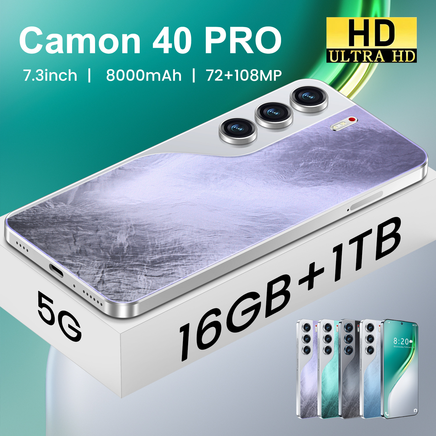 热销款跨境手机Camon40 Pro安卓手机7.3大屏16+1T智能手机可代发