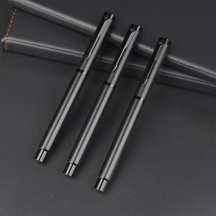 Spot Metal Signature Pen Frosted Black Business Office Advertising Water Pen Gel Pen Fountain Pen Laser Logo Wholesale