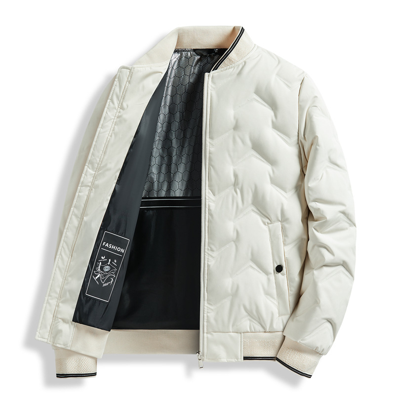 2023 New Down Jacket Jacket Men's Baseball Collar Cardigan Baseball Jacket Top Grey Duck Down Jacket Overcoat Winter