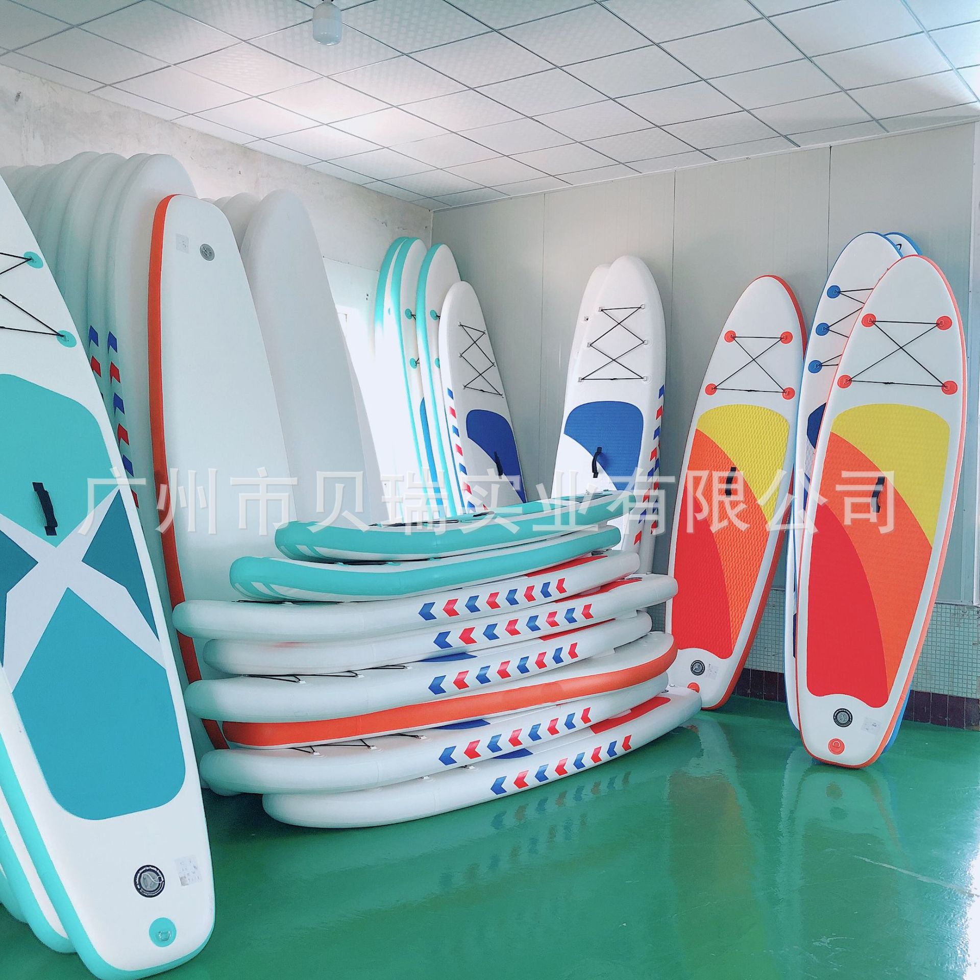 跨境现货SUP浆板 水上瑜伽桨板便携站立式划水板批发 充气冲浪板