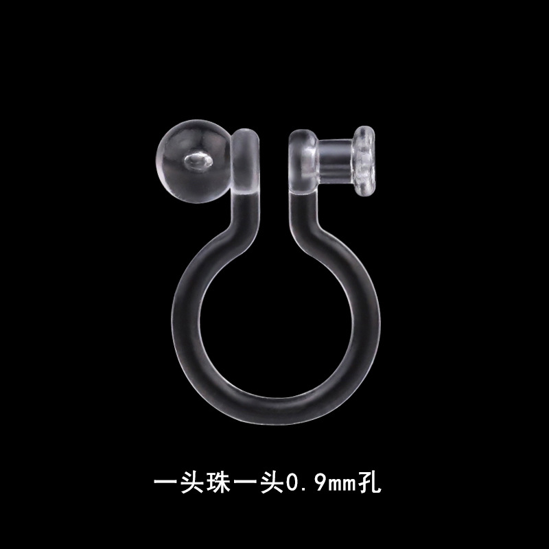 One bead and one 0.9 hole resin ear clip