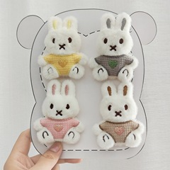 新しいぬいぐるみ漫画ウサギ人形かわいいワッフルウサギブローチバッグ装飾電話ケース人形アクセサリー