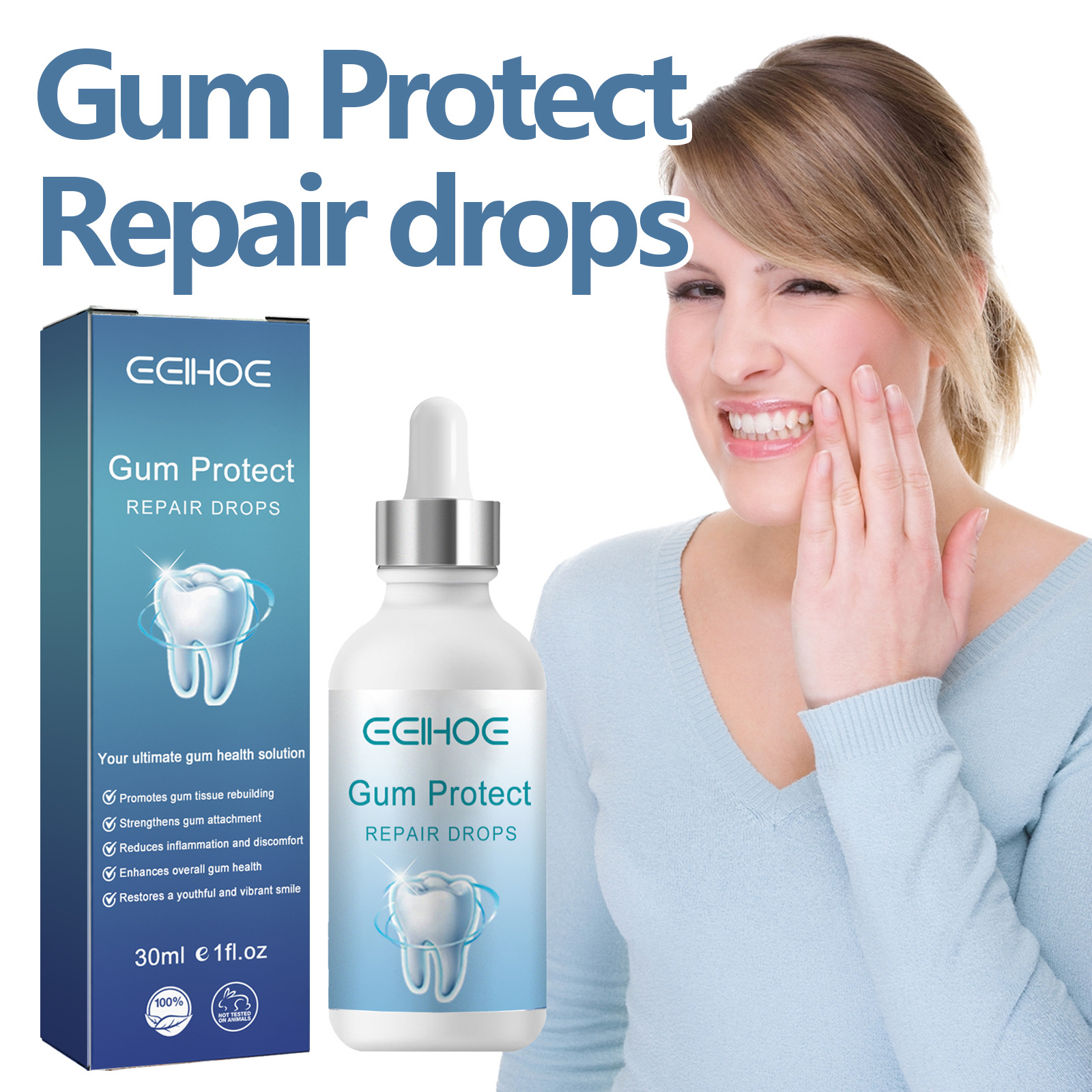 Eelhoe Gum Care Drops Relieve Gum Cleansing Oral Whitening Teeth Gum Care Solution
