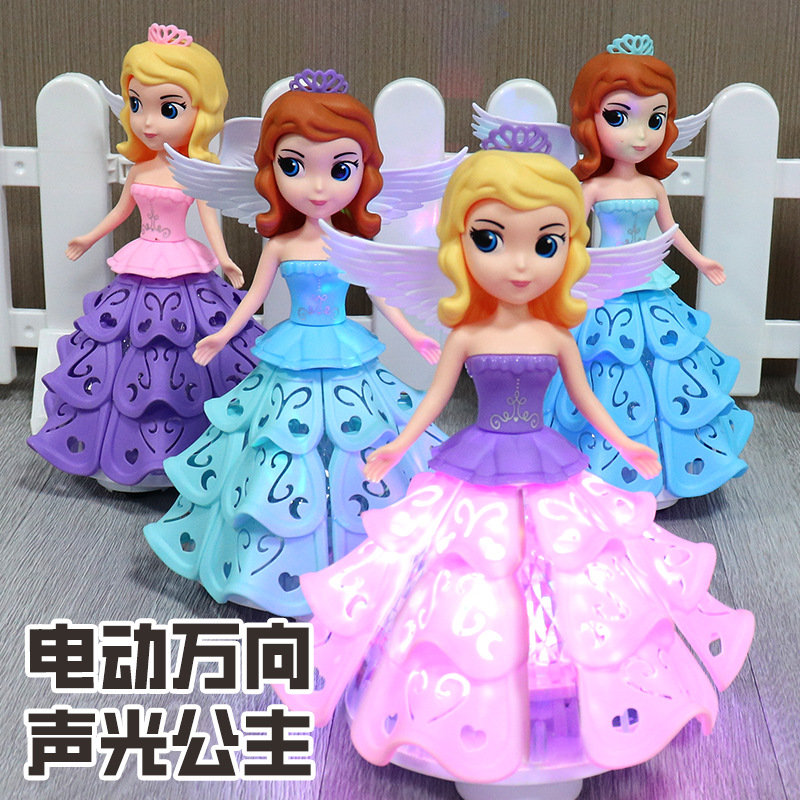 Amazon transfronterizo niños eléctricos princesa Wanxiang muñeca luz música niña regalo de cumpleaños juguete al por mayor