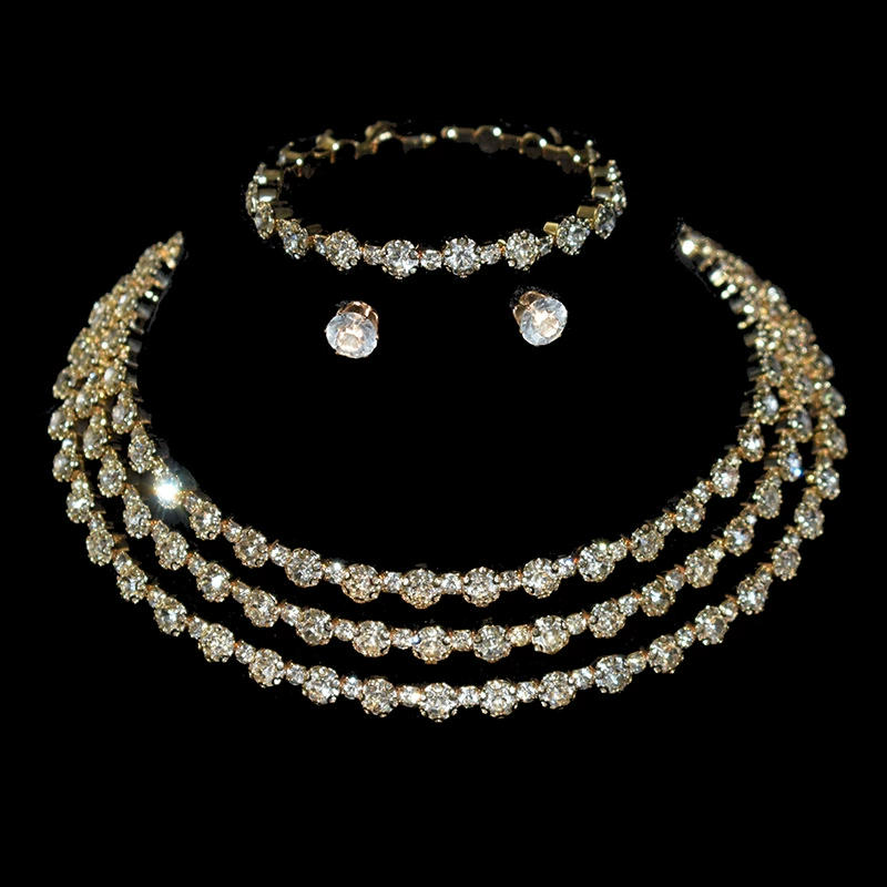 Accessory for bride, choker, bracelet, earrings, set, necklace, chain, gold and silver