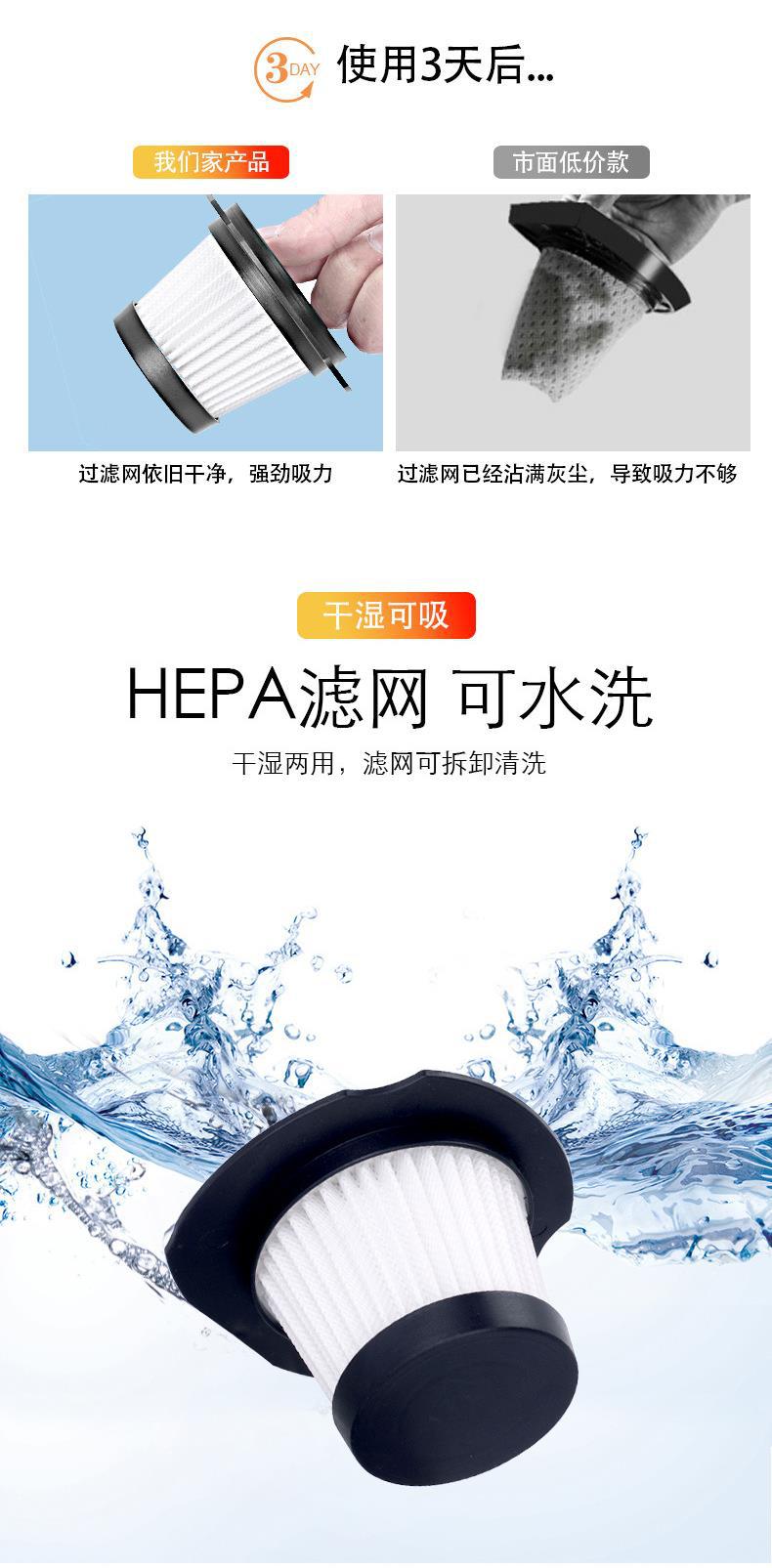 Directly from the manufacturer: Car vacuum cleaner, dual-use for wet and dry, strong suction, 120W high-power HEPA car vacuum cleaner