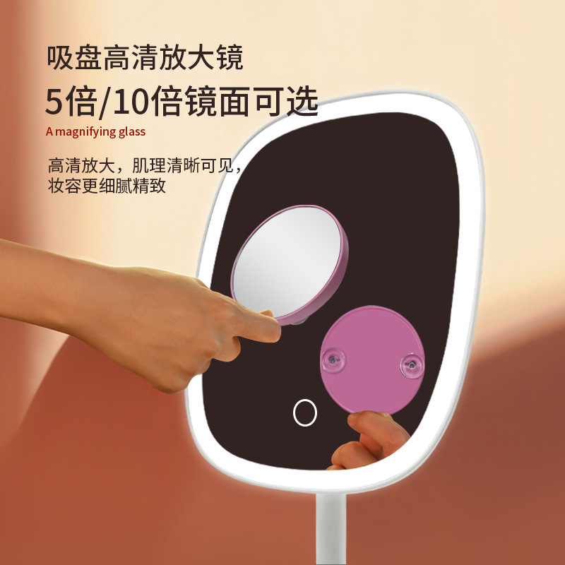 Espejo de ventosa de zoom creativo Espejo de maquillaje para niños Espejo pequeño portátil redondo Baño Ventosa 10 veces Espejo de maquillaje de zoom
