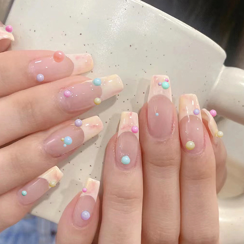 Internet celebridad nuevo macaron caramelo color saltar cuentas monocromo color mezclado plástico pequeño cuentas redondas manicure 6 rejilla caja joyería