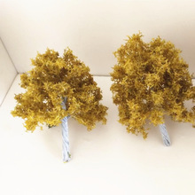 秋景模型铁丝树 场景布局迷你微景观 成品树 沙盘配景材料 8-20cm