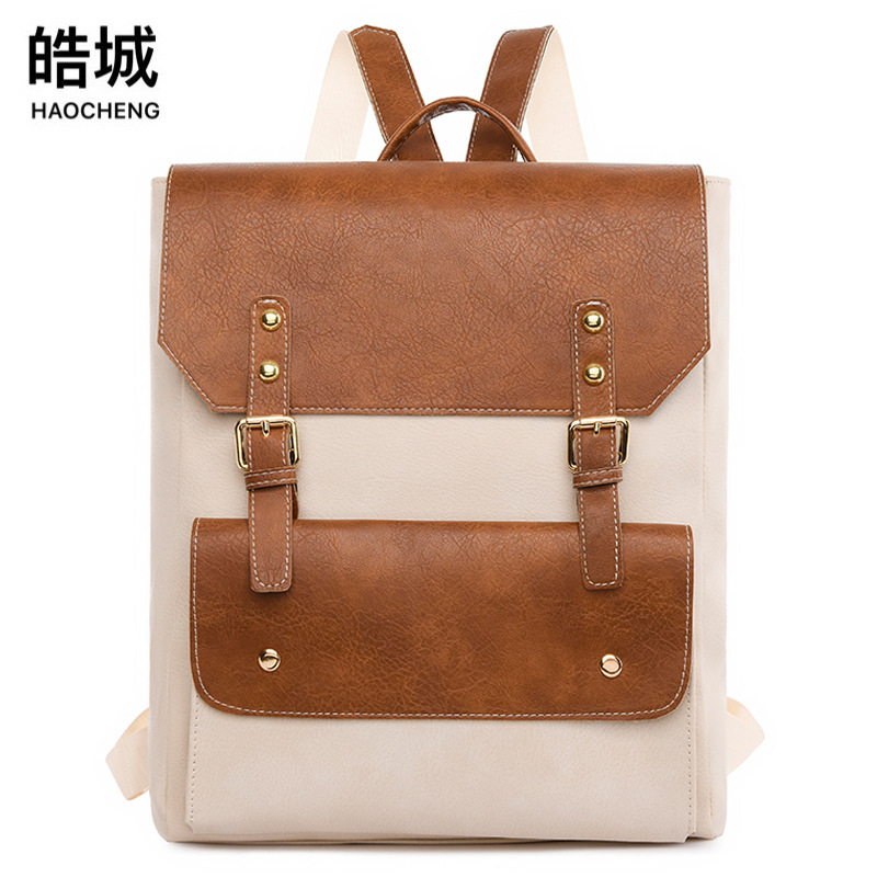 Mochila antirrobo para mujer 2023 nueva mochila casual para mujer en contraste para estudiantes de secundaria de gran capacidad