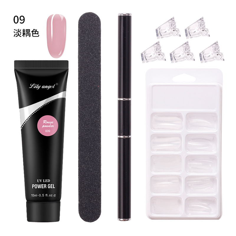 Suministro directo transfronterizo de extensión de uñas pegamento titular sin papel extensión rápida modelo de cristal sin dolor traje de clip de pegamento de cristal