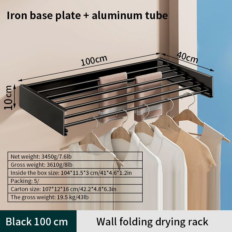 Toallas de baño toallas de baño escondidas toallas de baño negras estantes de toallas de baño plegables estantes de pared estantes de secador de ropa