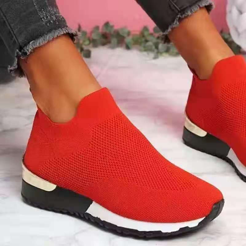 casual woven low-heeled shallow mouth round toe shoes NSJJX132281