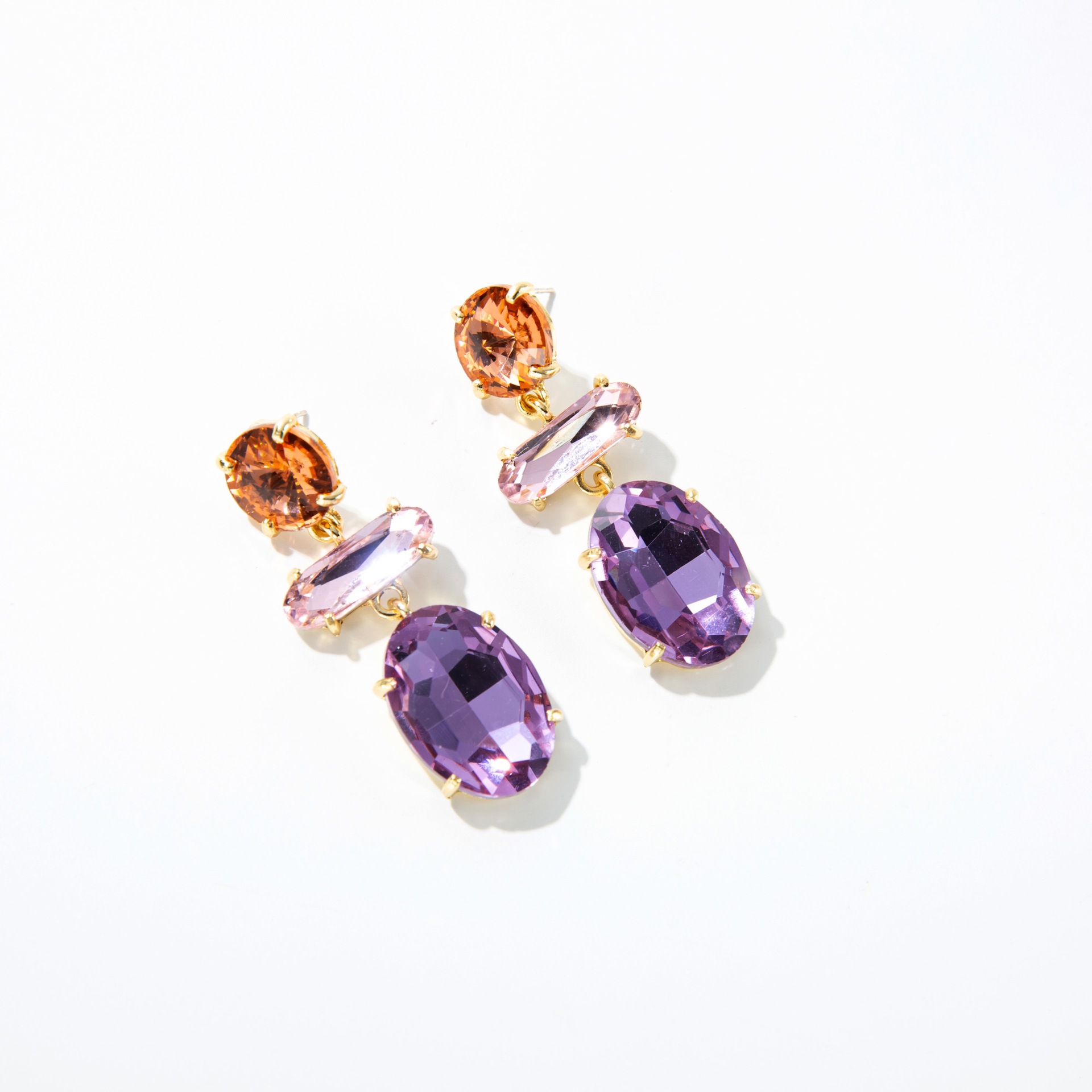 Drop Earrings Classification 1 Pair Quantity Wholesale Jewelry 1 Pair Vintage Style Geometric Alloy Artificial Gemstones Drop Earrings