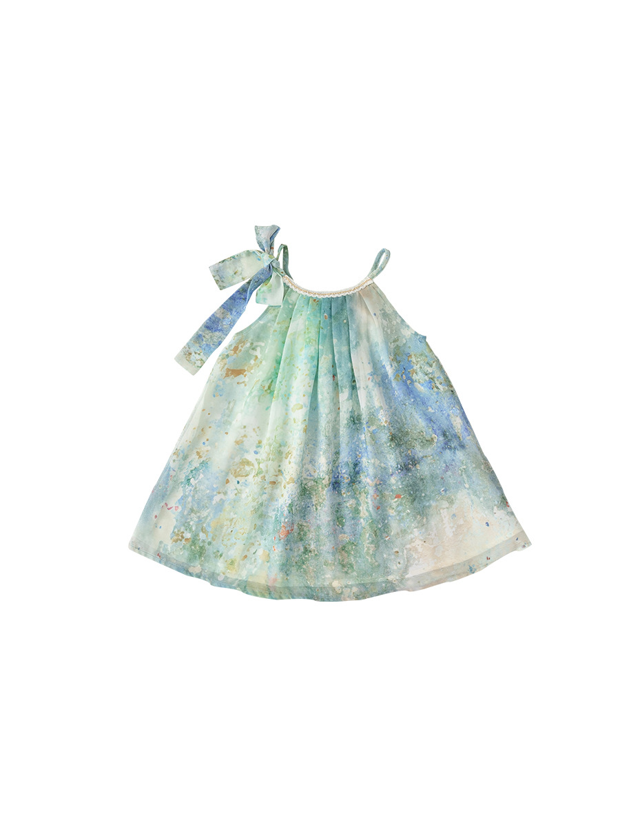 Yubao ropa infantil de niñas vestidos franceses de alta calidad sensación de mareo super inmortal balde de vacaciones vestido para niños