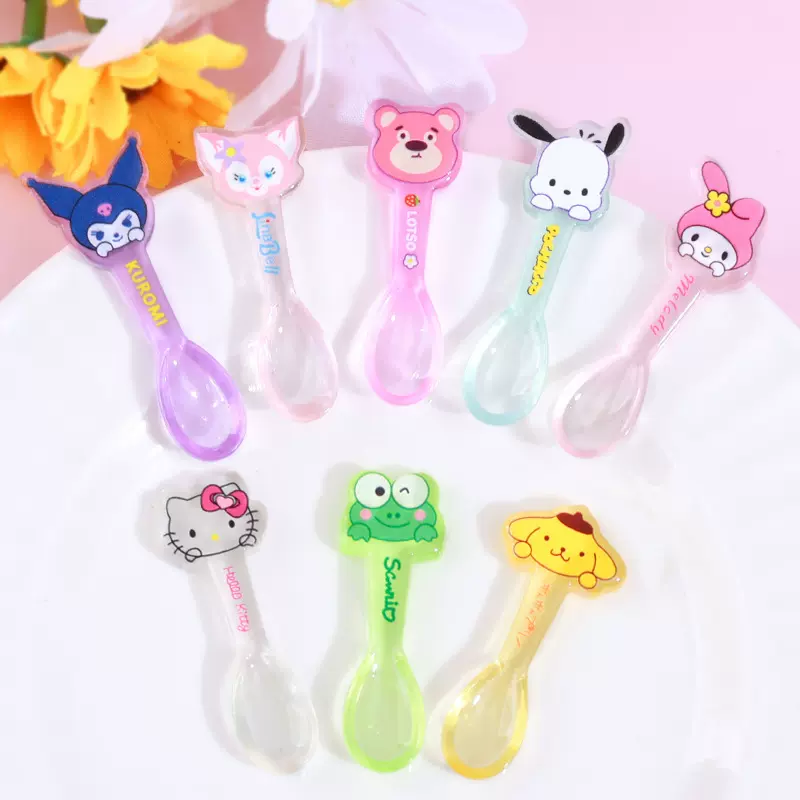 三丽鸥小勺子卡通可爱钥匙扣挂件挂饰夜光奶油胶diy饰品树脂配件