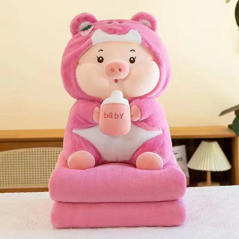 Manta de peluche 2 en 1 – Muñeca y edredón – Ideal para siesta en oficina