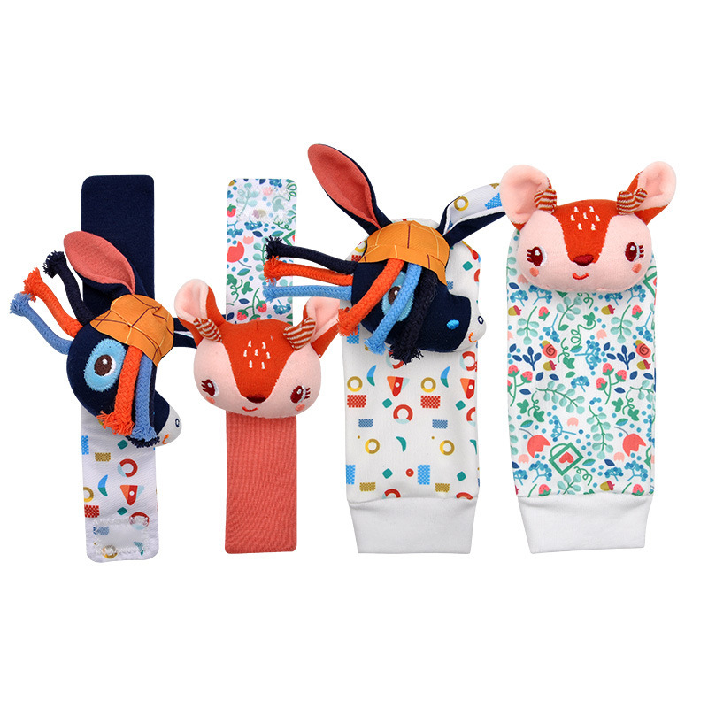 Recién nacido bebé animal muñeca campana sonajero calcetines nuevo bebé muñeca Correa calcetines traje bebé juguetes transfronterizos