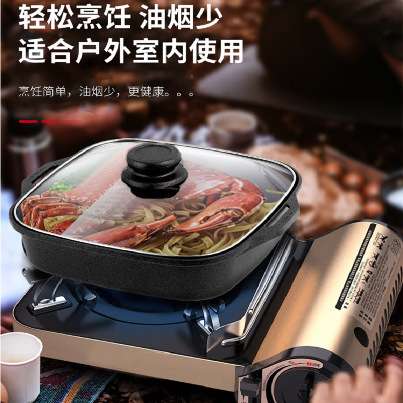 Fresh veins( MAXSUN )Multipurpose Grill pan MG-270C With cover 27cm household non-stick cookware barbecue Cooking pot