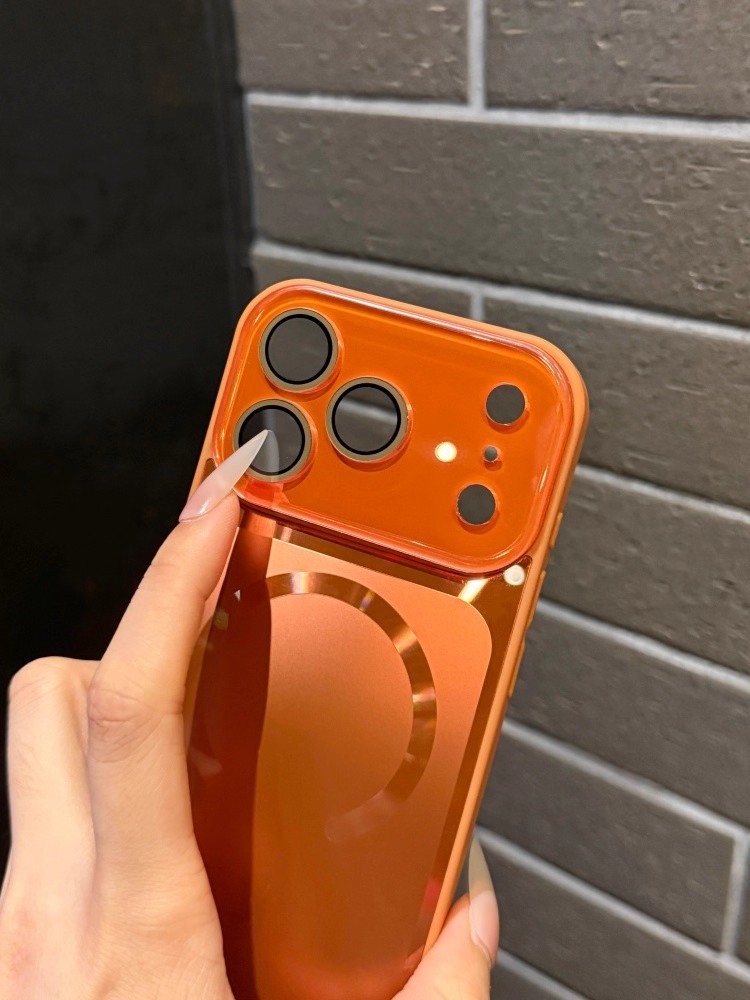 Magnetic Matte Phone Case For Iphone 16 Pro Max Starry Orange_voghion.com